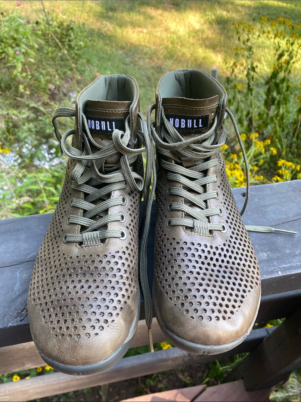 NOBULL Olive Green Perforated High-Top Boots